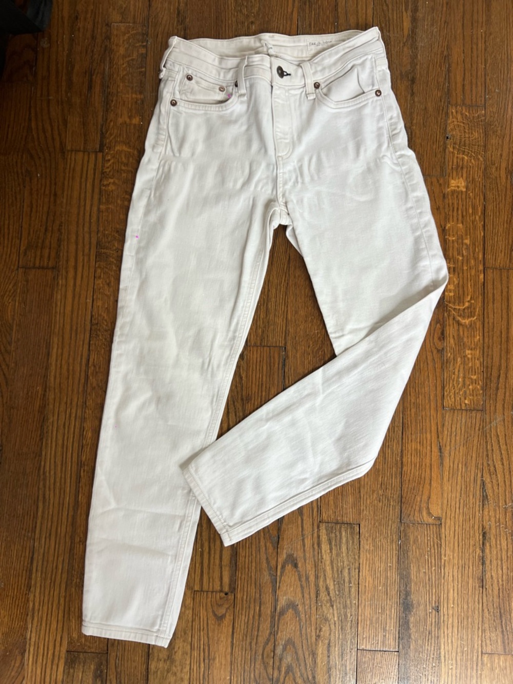 Rag & Bone White Slim Fit Jeans - Classic Five-Pocket